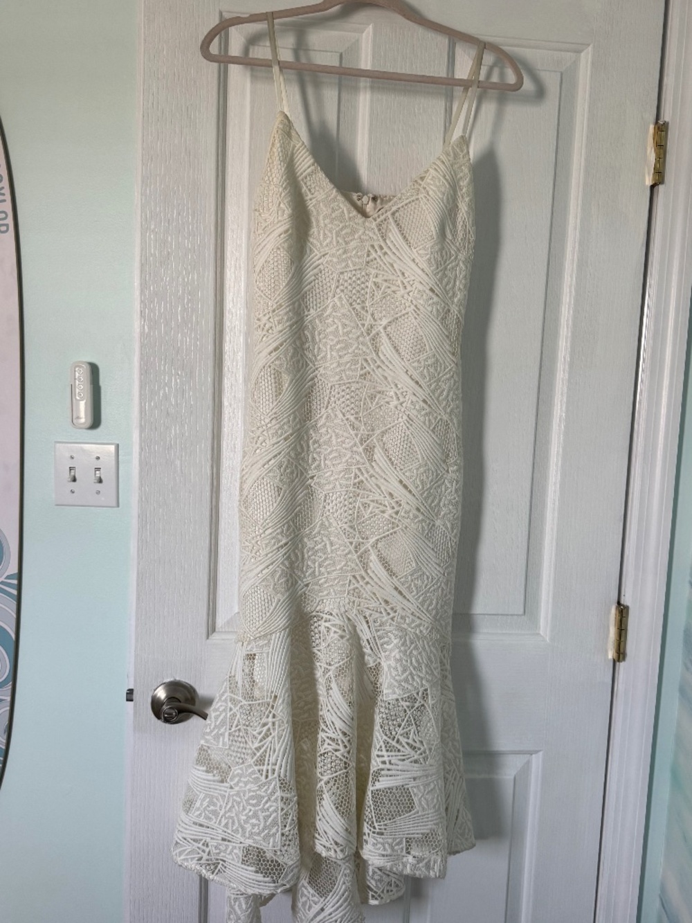 Laundry- white eyelet midi mermaid wedding party dress